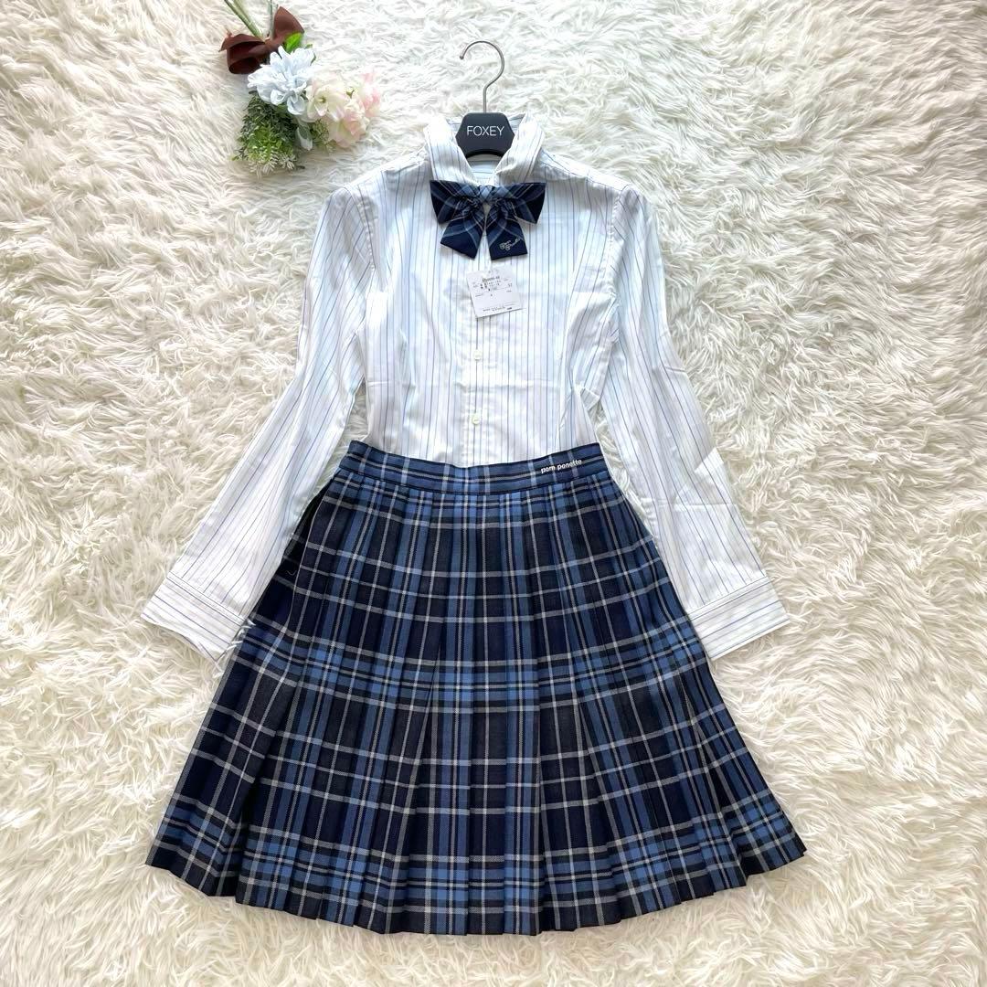 新品付き✨ポンポネット フォーマル セットアップ 160 制服 お受験 水色