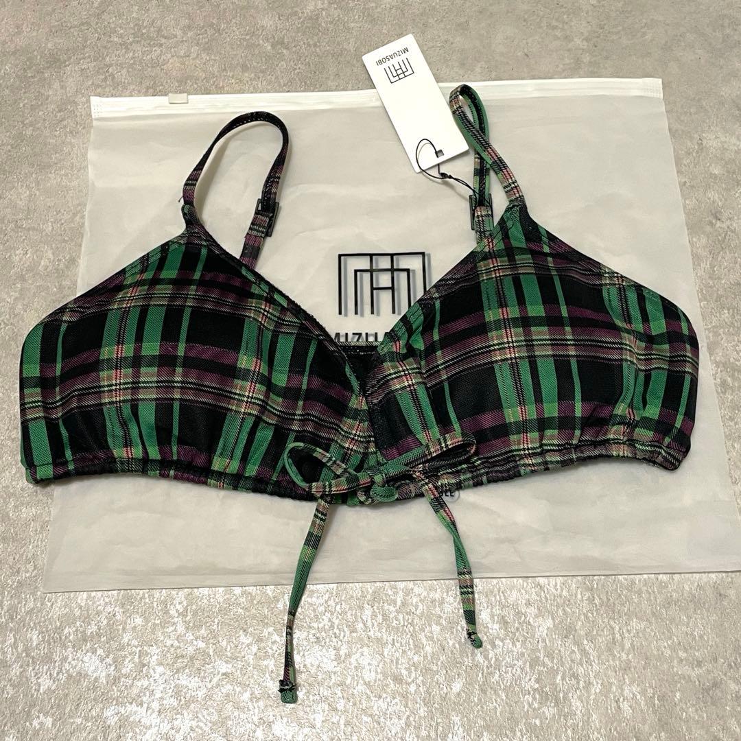 MIZUASOBI Sheer Top 緑チェック