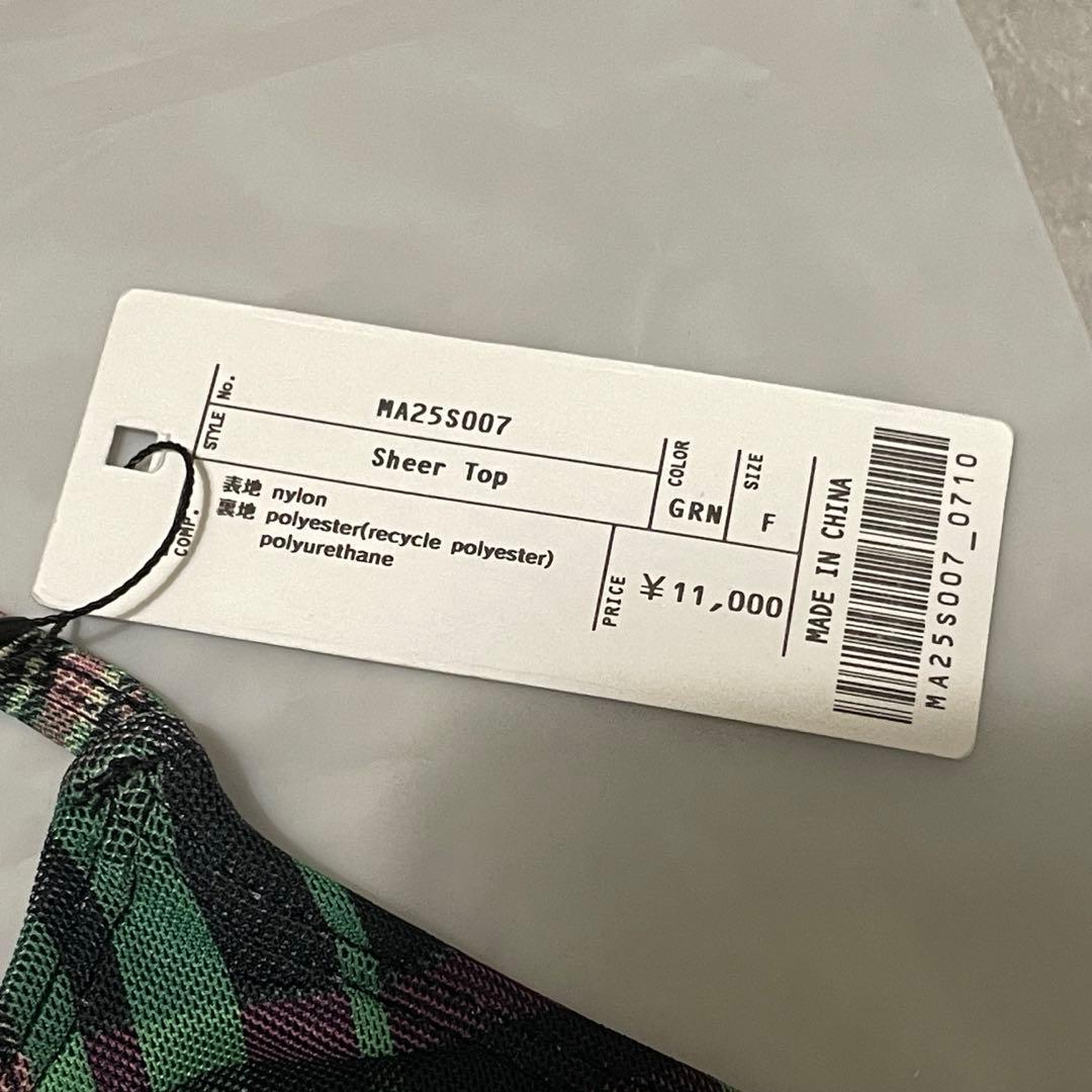 MIZUASOBI Sheer Top 緑チェック