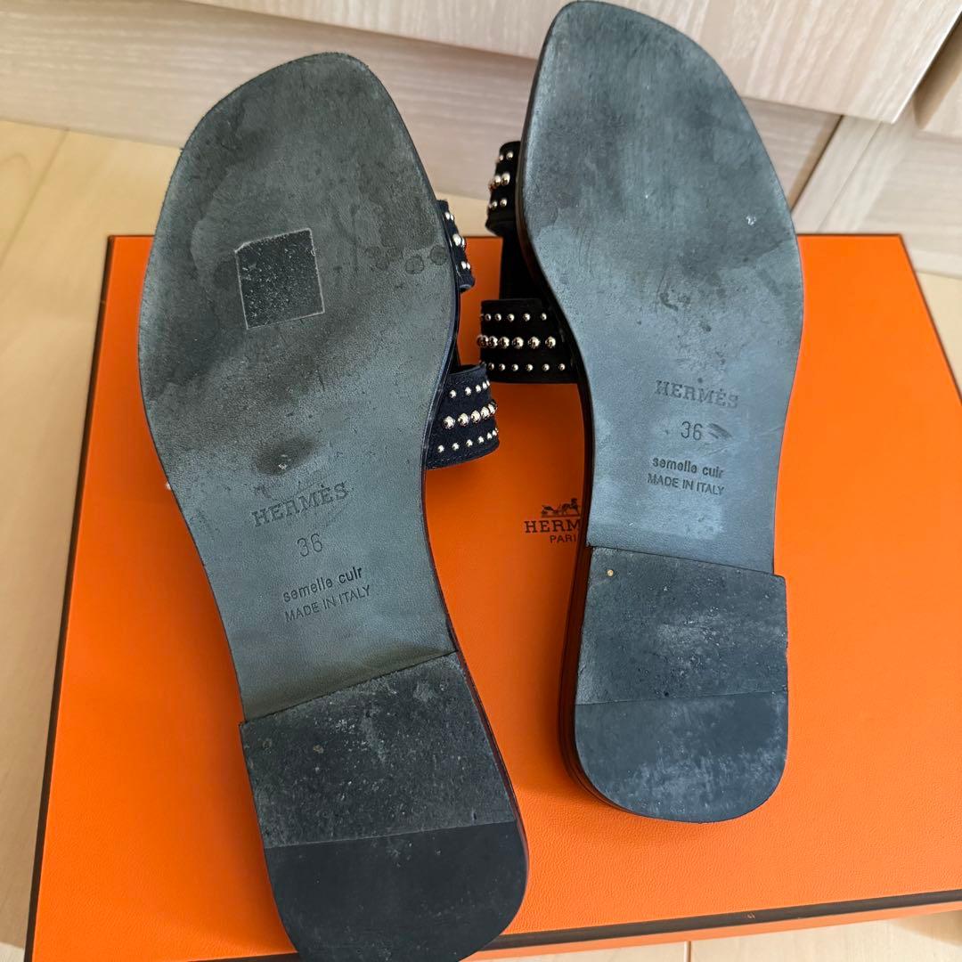 エルメス　HERMES オラン スタッズ サンダル　36