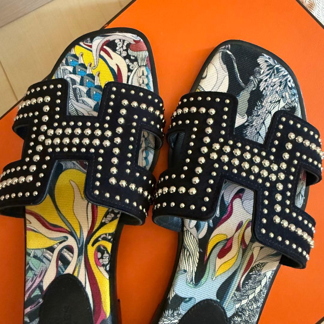 エルメス　HERMES オラン スタッズ サンダル　36
