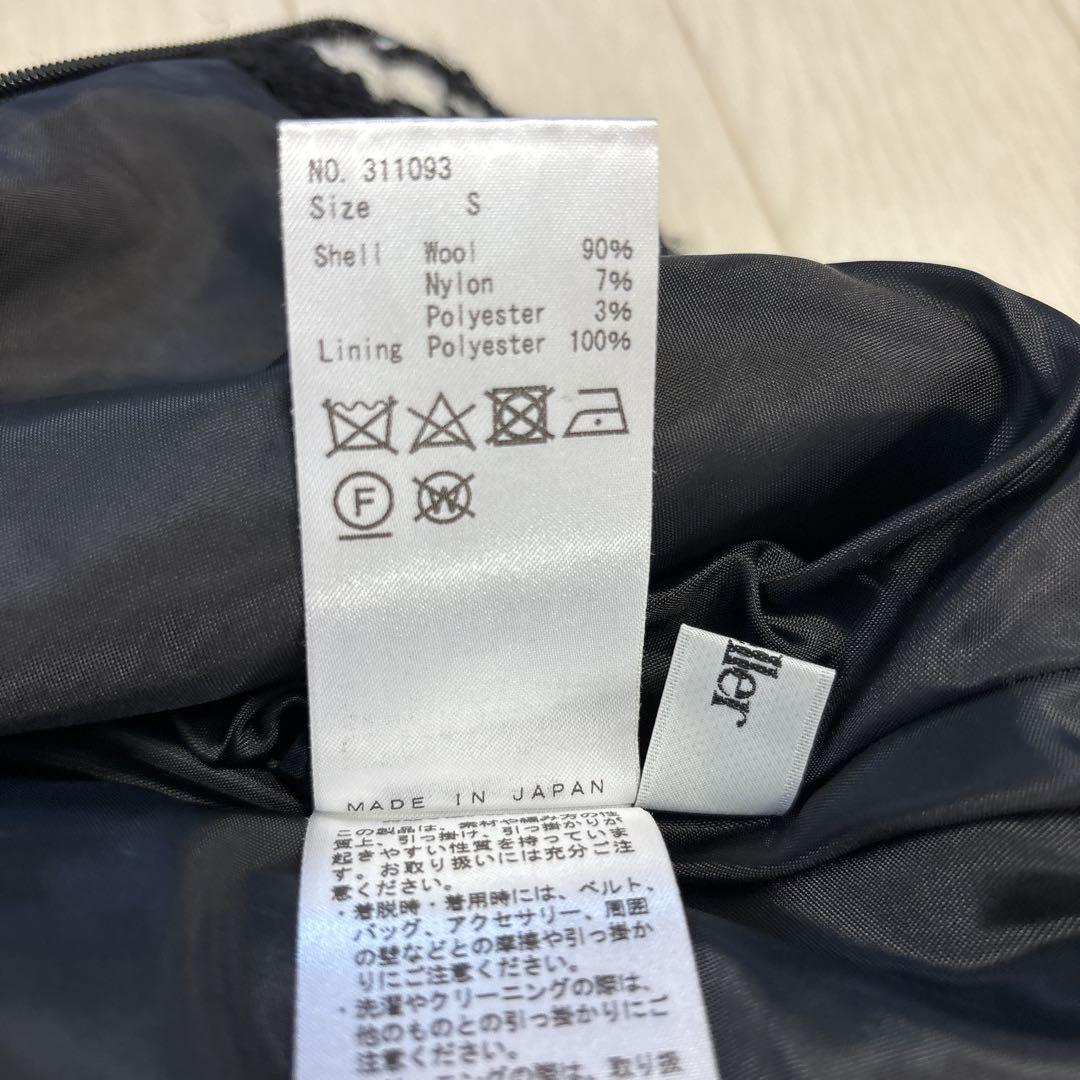 sheller シェリエ チェックツイードミニスカート ブラック Sサイズ