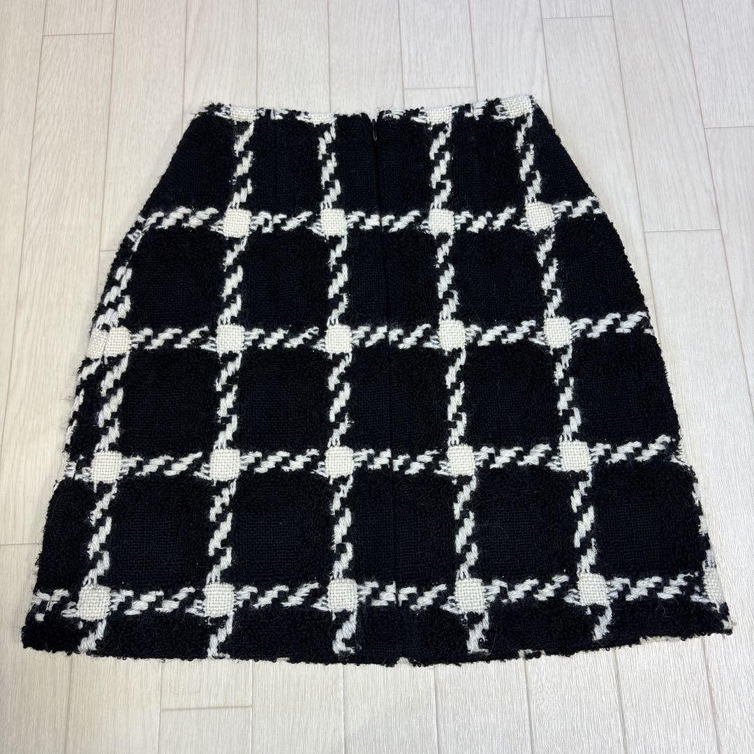 sheller シェリエ チェックツイードミニスカート ブラック Sサイズ