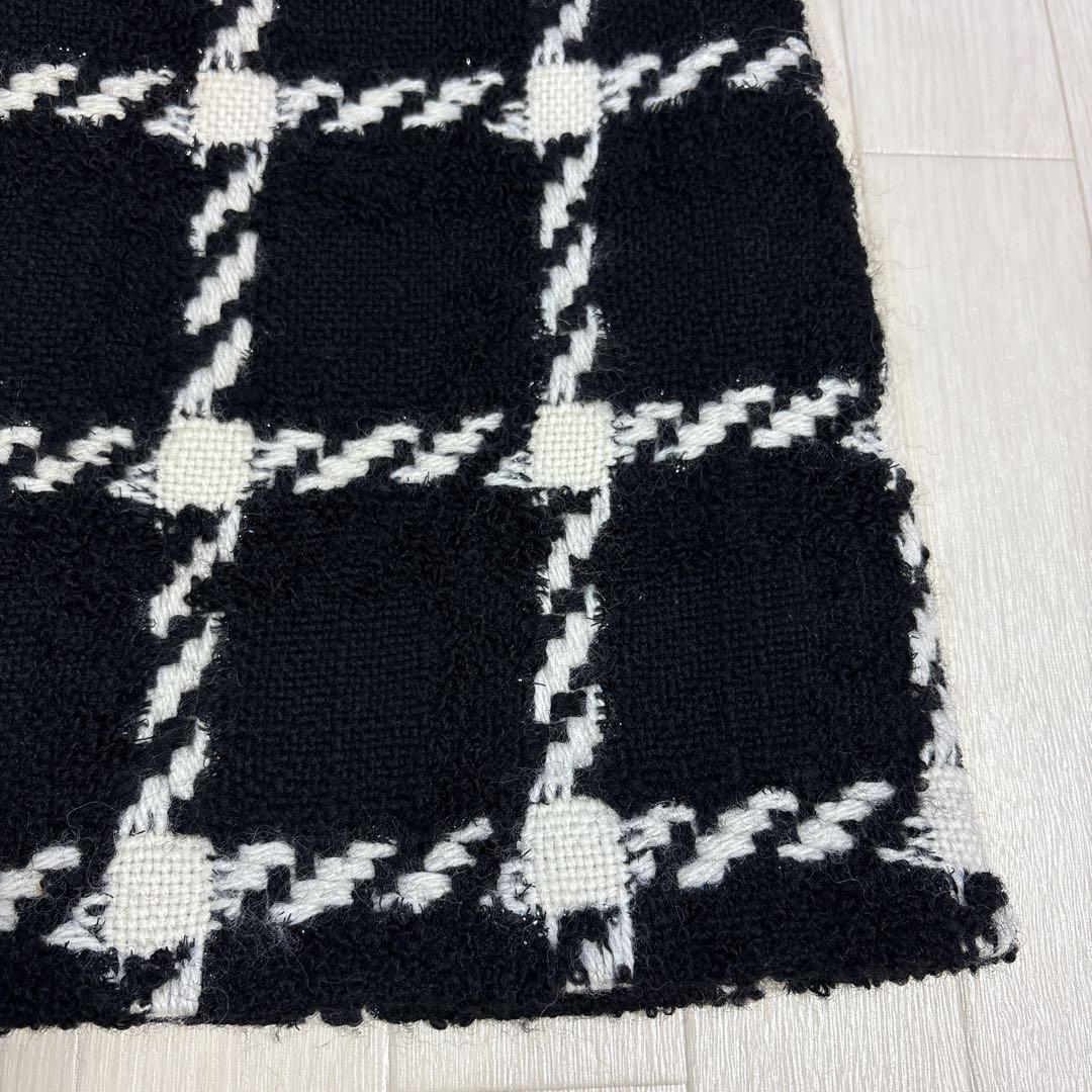 sheller シェリエ チェックツイードミニスカート ブラック Sサイズ