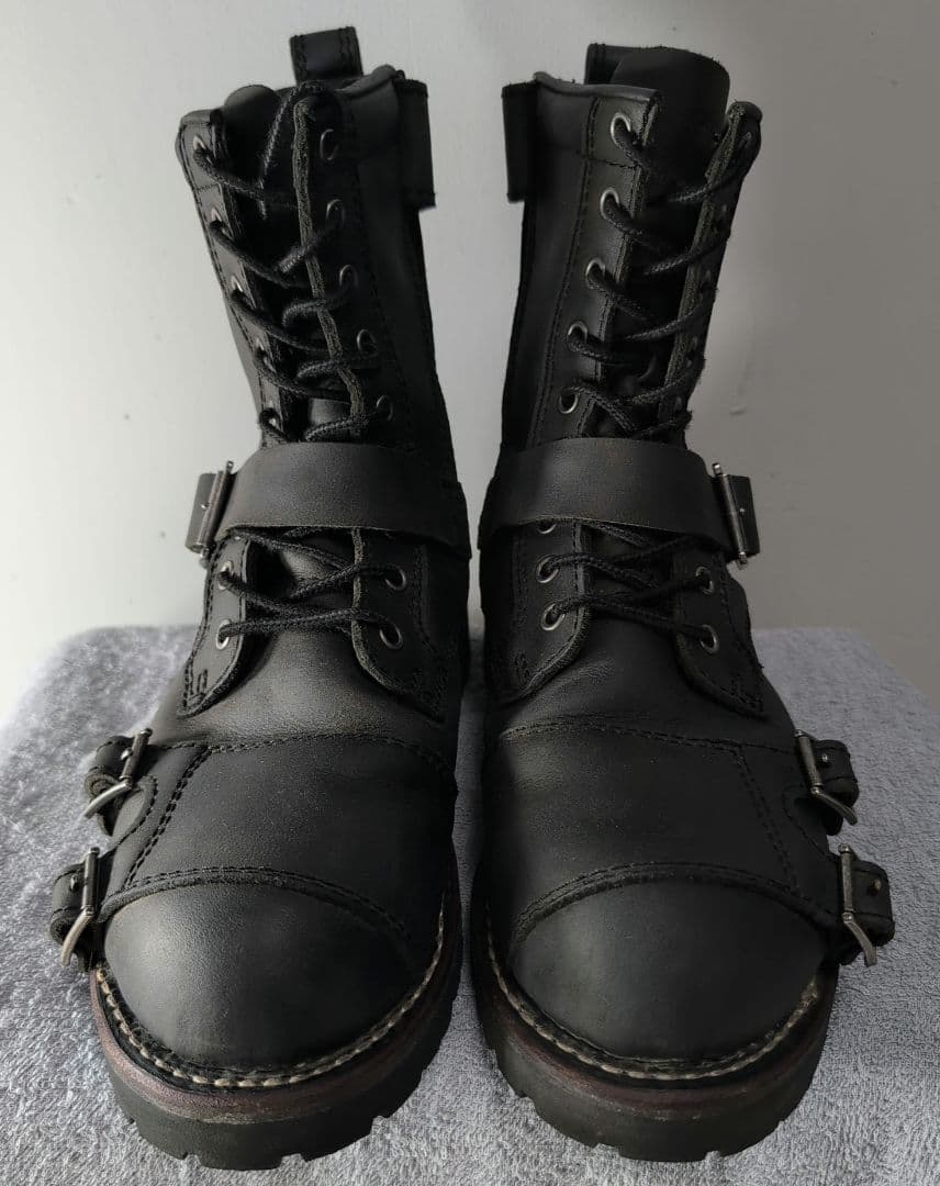 ALPHA INDUSTRIES レザー 黒 ライディングブーツ 26.5