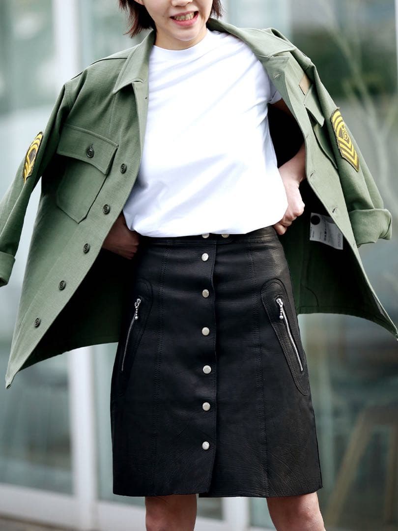 定価15万　マディソンブルー レザー スカート