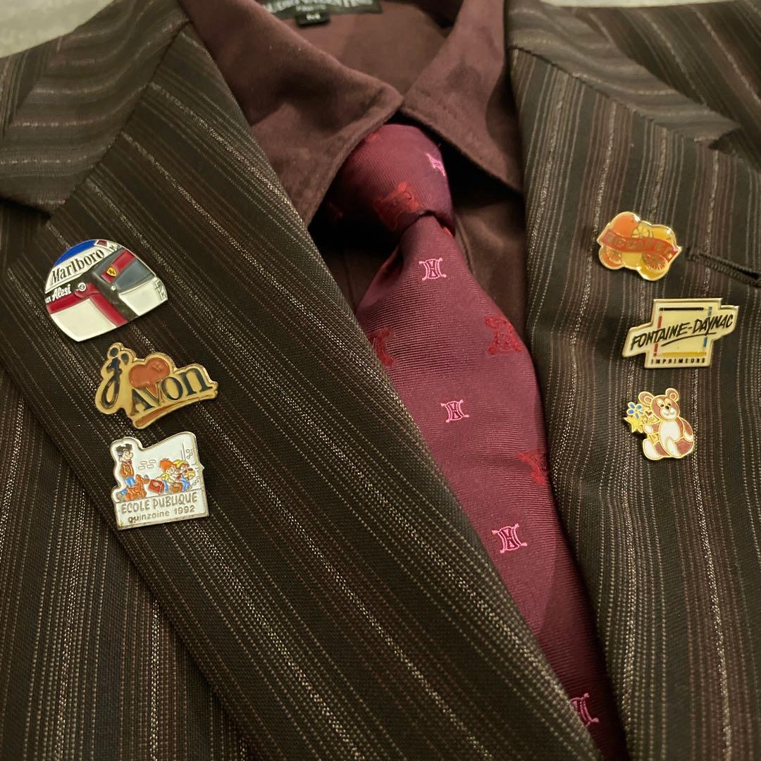 CELINEネクタイ付 日本製ヴィンテージスーツ 成人式 卒業式 セットアップ