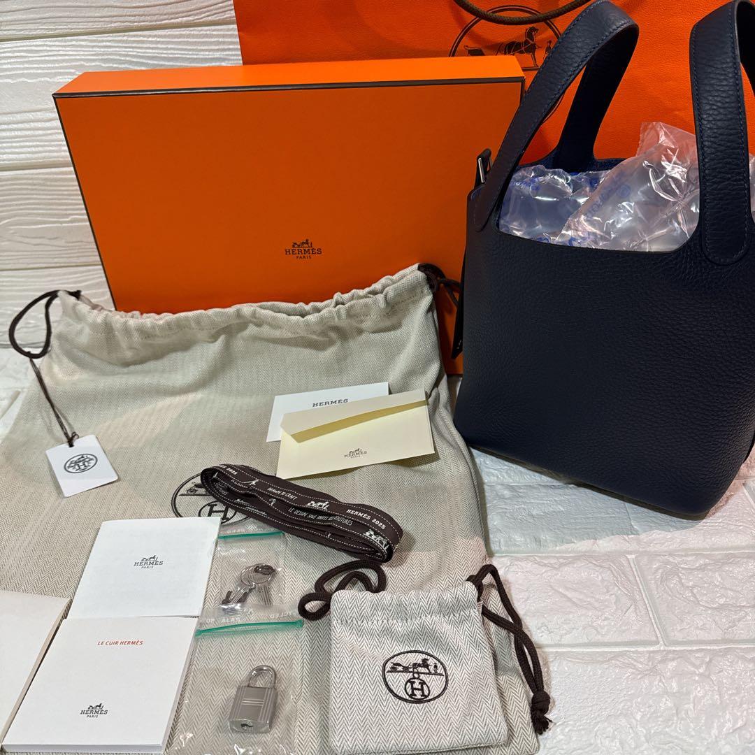 新品　HERMES エルメス ピコタンPM ブルーニュイ シルバー金具　18