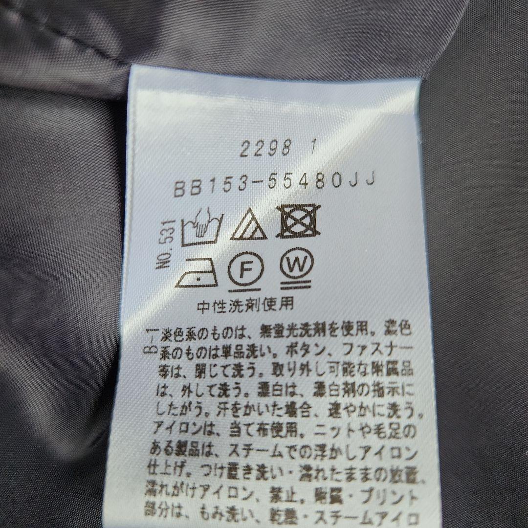 アンタイトル　ウール混キーネックワンピース　スリットネック　XL　2L　濃紺