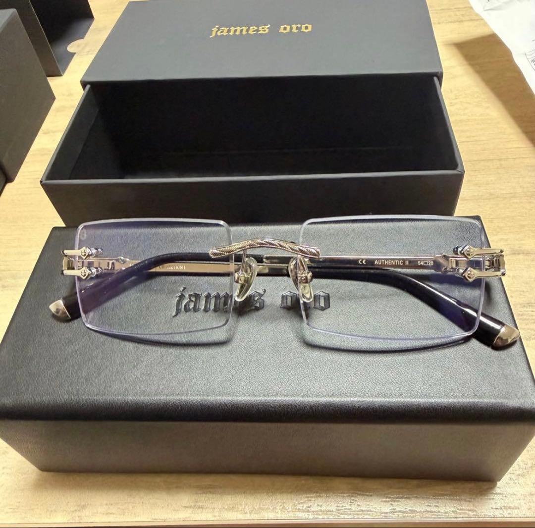james oro リムレス メガネ サングラス シルバークリア 完売 希少
