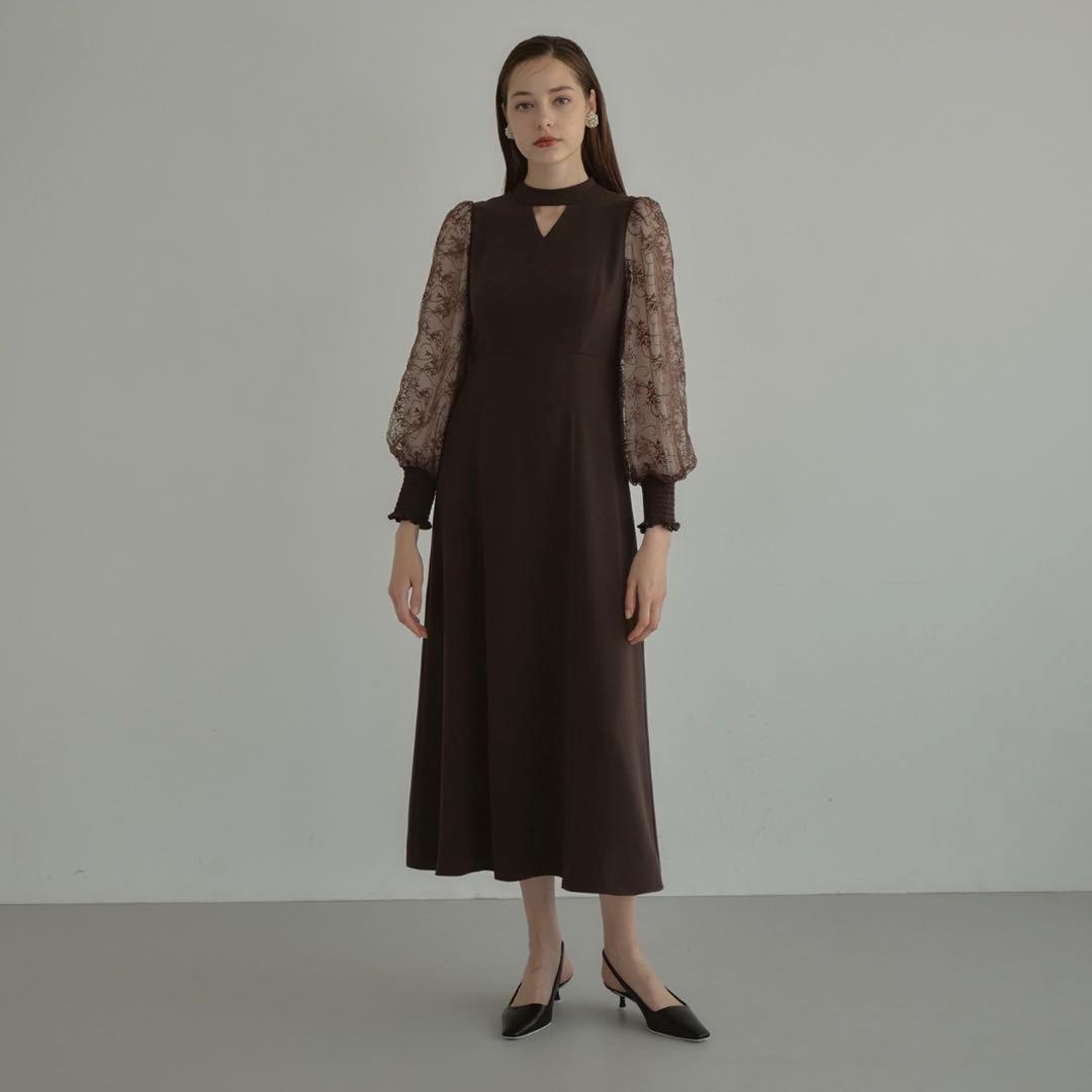 ANDRESD sleeve embroidery dress S サイズ