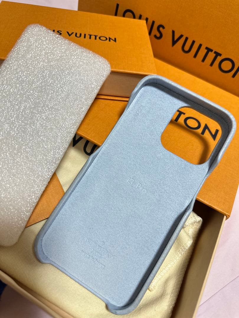 Louis Vuitton iPhone用ケース ブルー/ブラウン