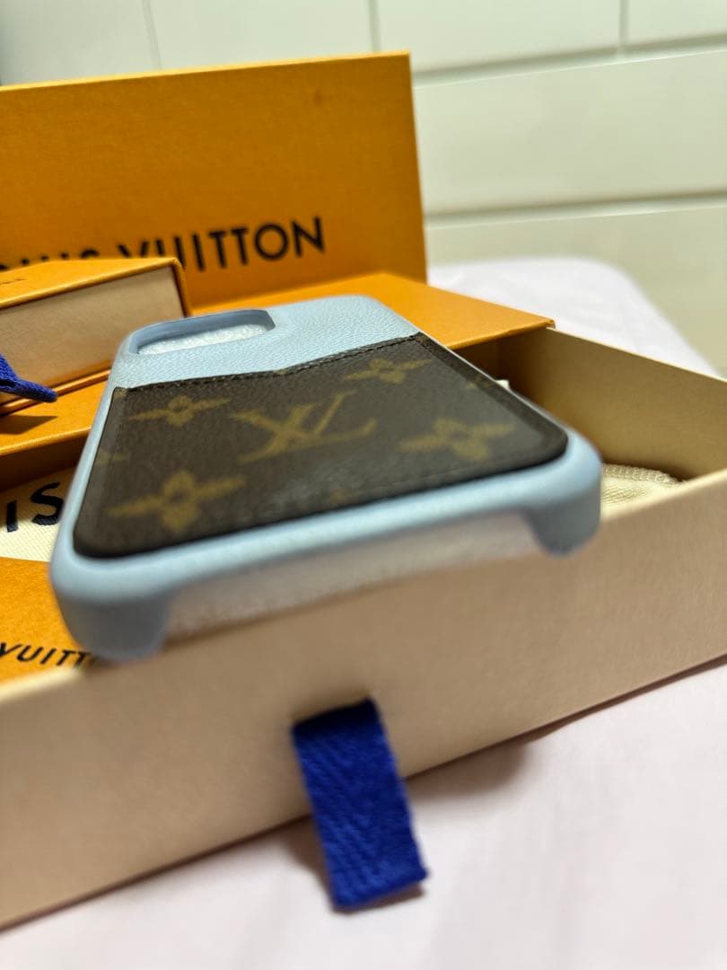 Louis Vuitton iPhone用ケース ブルー/ブラウン