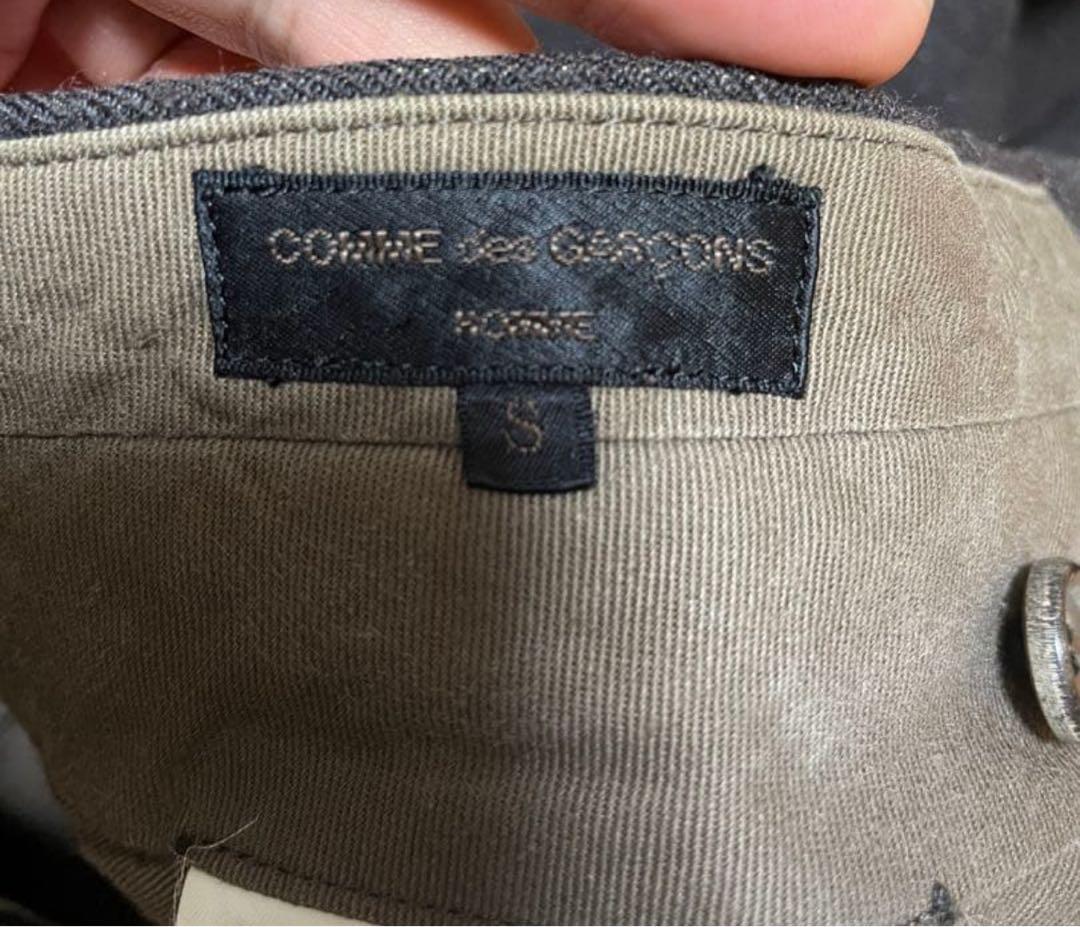 コムデギャルソンオム　ウール混紡 ダークグレー スラックス S 田中オム期