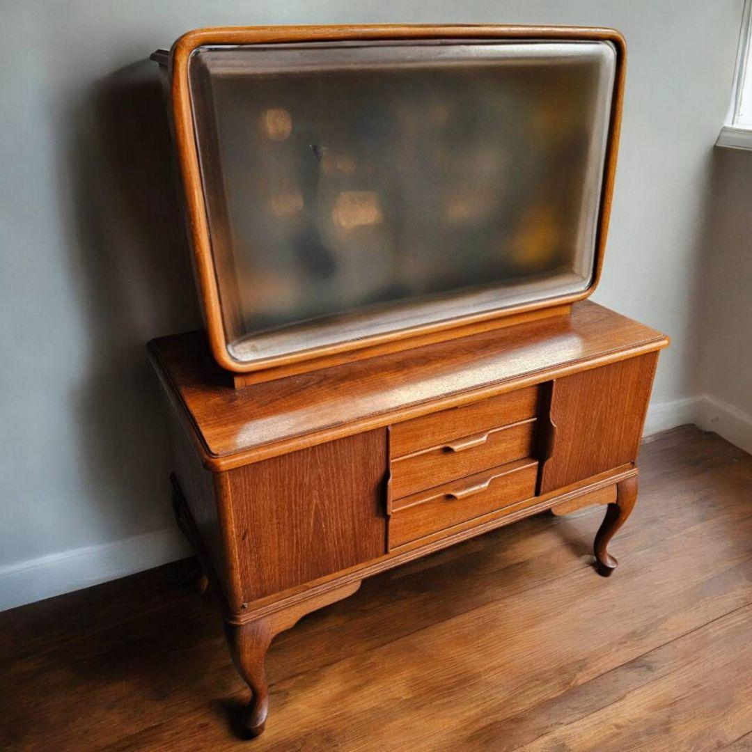 木製 ライティングビューロー ドレッサー 猫脚 鏡台 北欧調デザイン