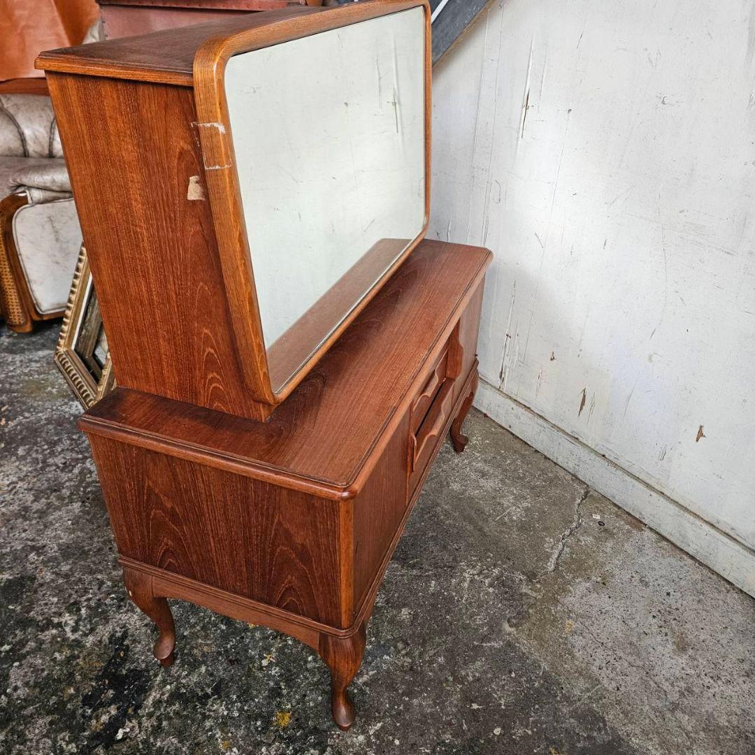 木製 ライティングビューロー ドレッサー 猫脚 鏡台 北欧調デザイン