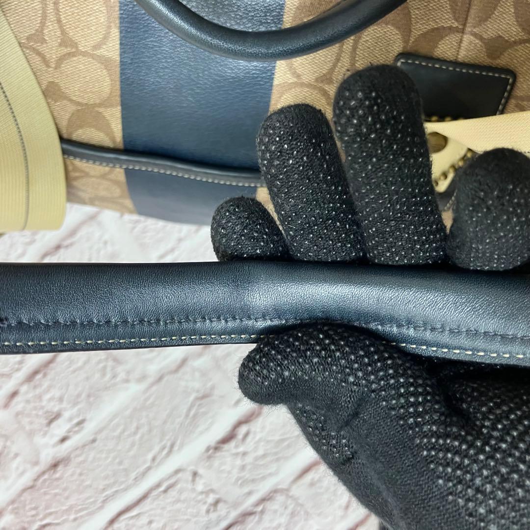 COACH コーチ ボストンバッグ PVC 2way チャーム付き 大容量 旅行