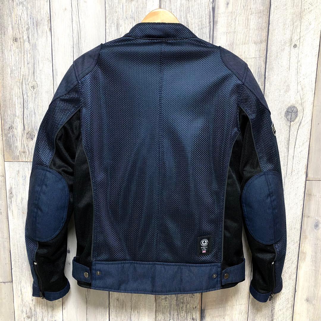 エースカフェロンドン メッシュ ライダースジャケット ネイビー Mサイズ