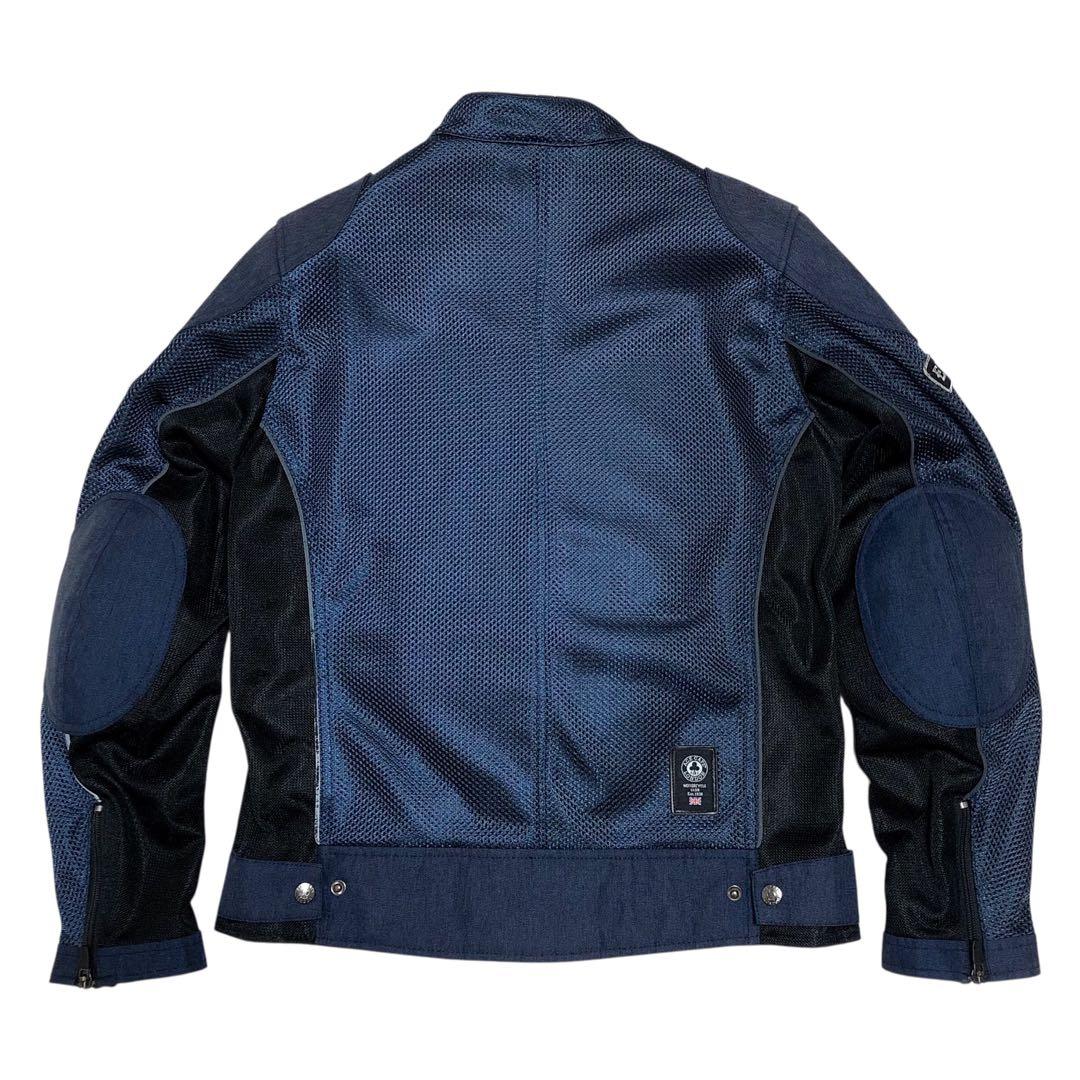 エースカフェロンドン メッシュ ライダースジャケット ネイビー Mサイズ