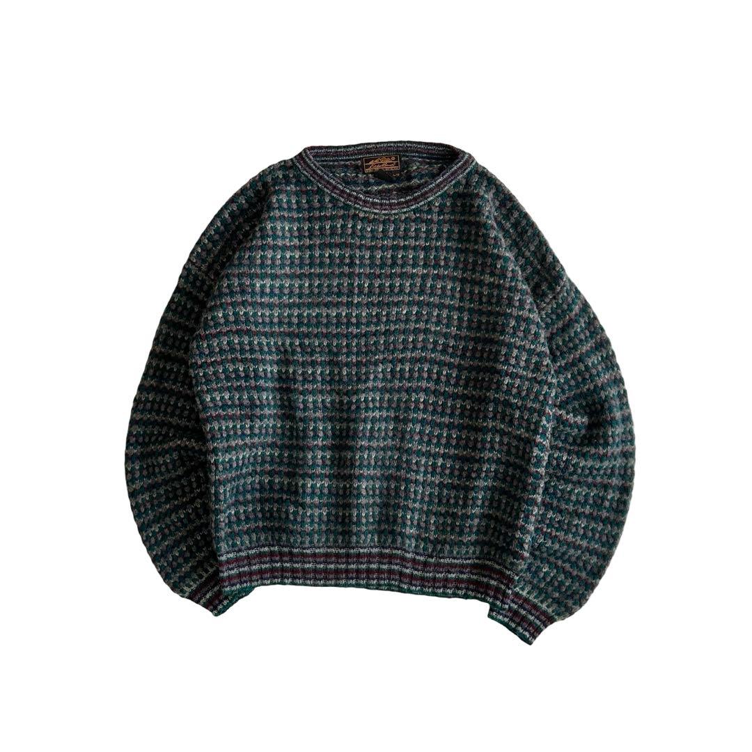 【希少】80s エディーバウアー ポップコーン シェットランドウールニット L