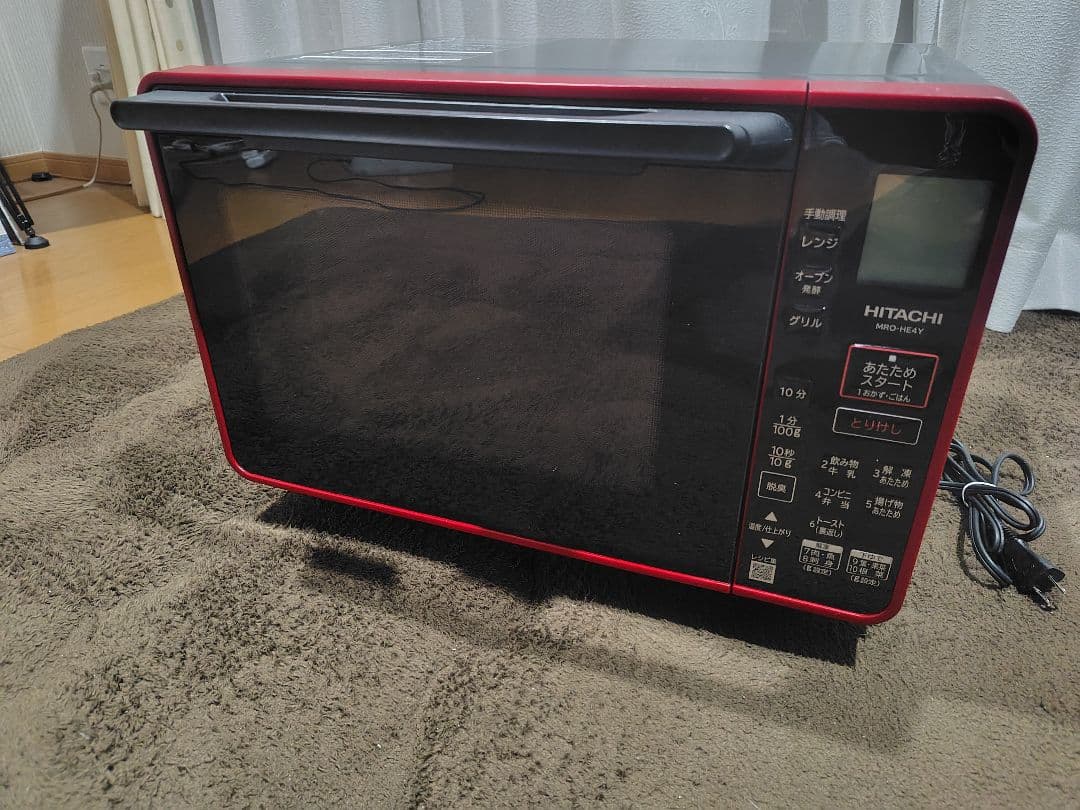 （美品　推すすめ）HITACHI オーブンレンジ　 赤 1000W 2024年製