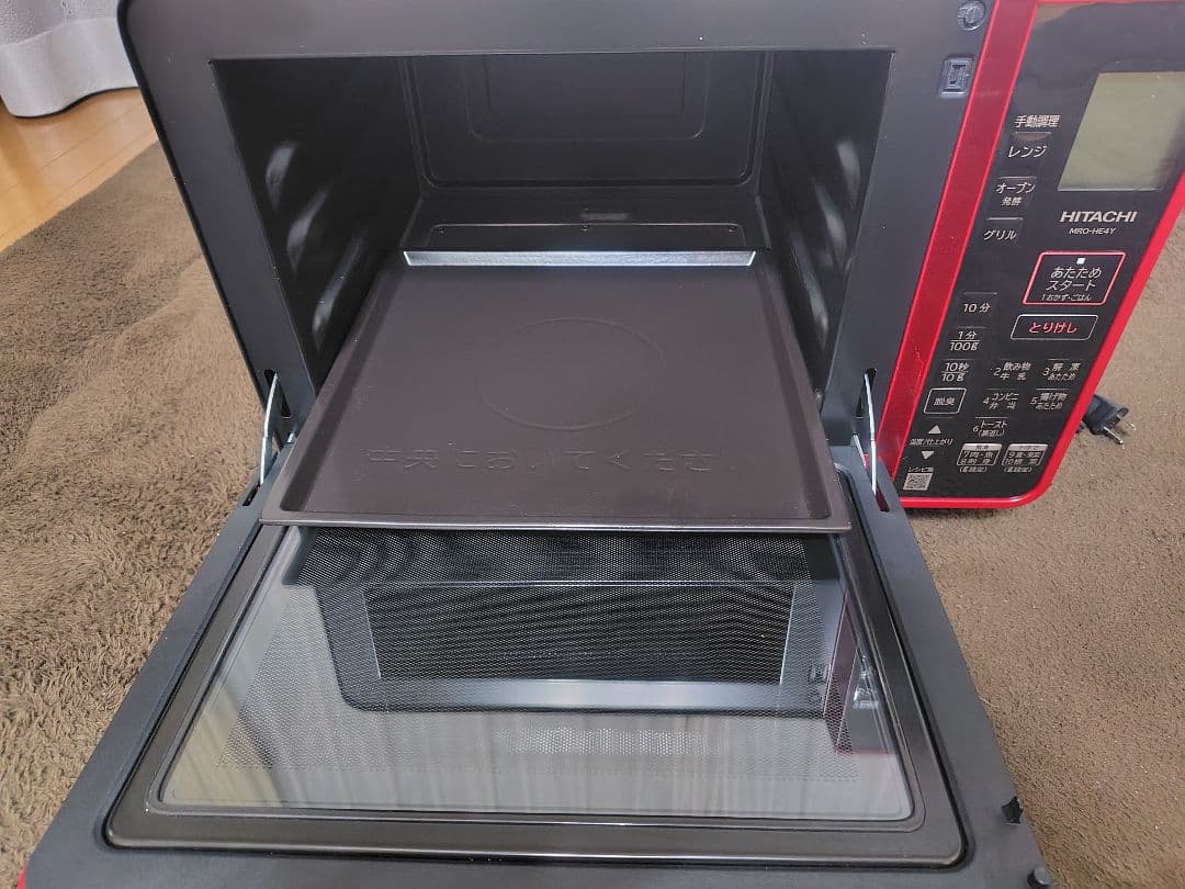 （美品　推すすめ）HITACHI オーブンレンジ　 赤 1000W 2024年製