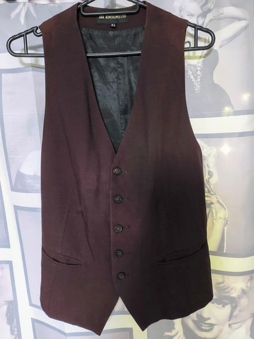 ANN DEMEULEMEESTER ダークパープル ベスト 34