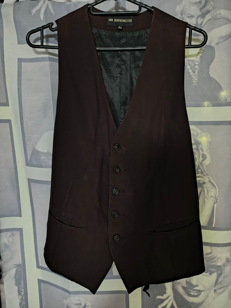 ANN DEMEULEMEESTER ダークパープル ベスト 34