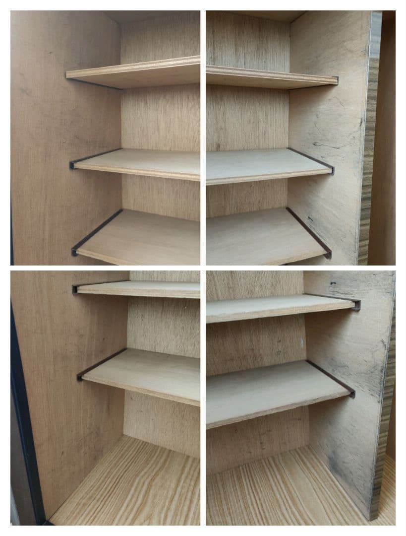 【昭和レトロ】木製 ブラウン スライド扉 下駄箱 靴箱 引き出し付き