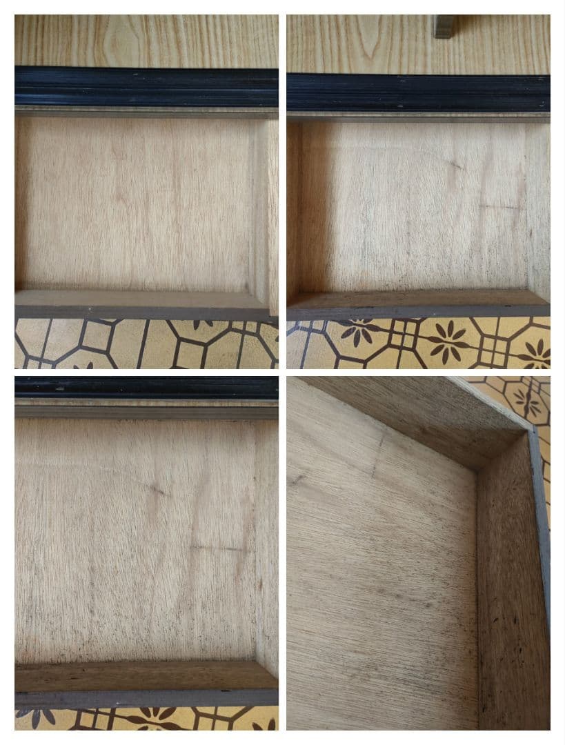 【昭和レトロ】木製 ブラウン スライド扉 下駄箱 靴箱 引き出し付き