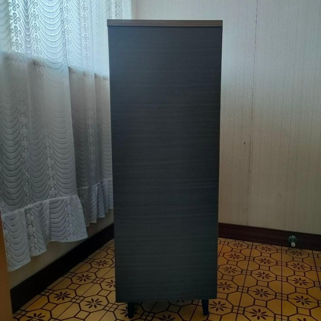 【昭和レトロ】木製 ブラウン スライド扉 下駄箱 靴箱 引き出し付き