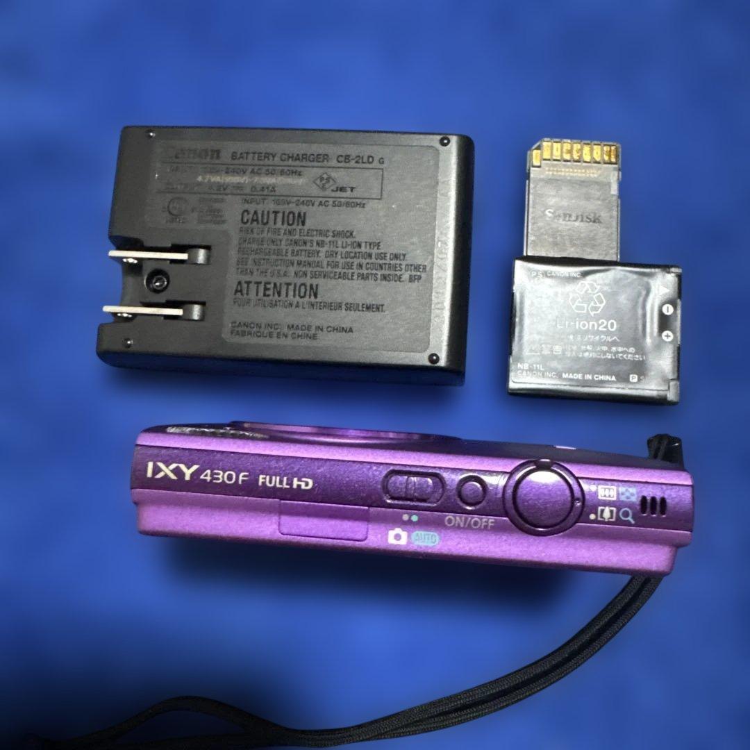 『美品』Canon IXY 430F パープル デジカメ 本体充電器付き