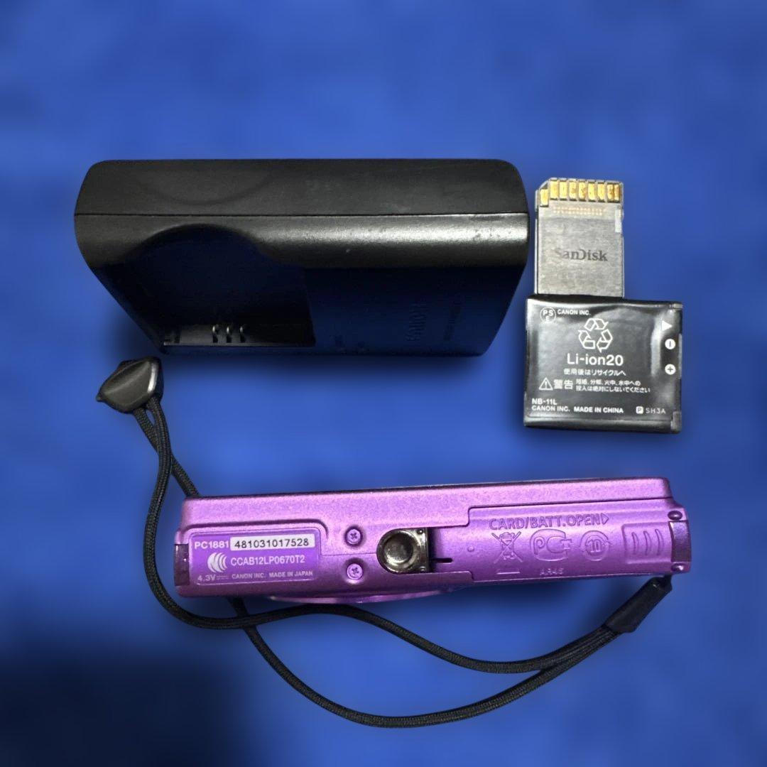 『美品』Canon IXY 430F パープル デジカメ 本体充電器付き