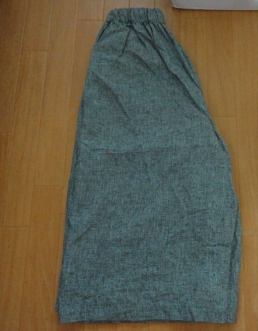 ★ヤッコ★　1426　千鳥格子　リネンワイドパンツ　スカチョ