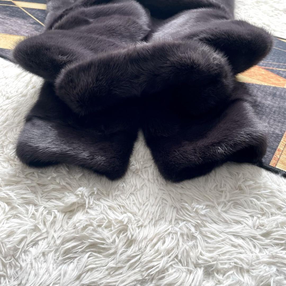 近年人気モデル/横段デザイン 深紫 ミンク ファーコート 軽量 毛皮 アウター