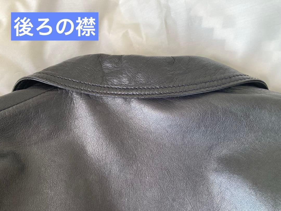 【DENHAM】メンズ　ラム革テーラードジャケット　ブラックM size