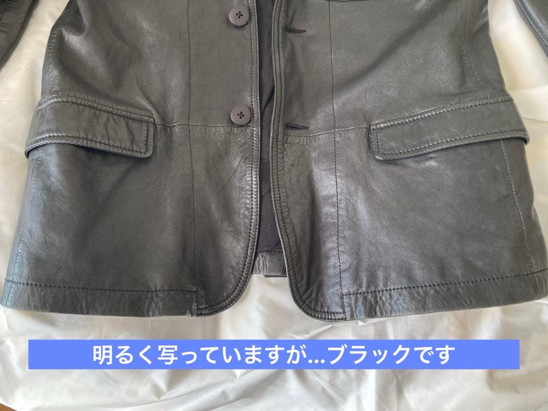 【DENHAM】メンズ　ラム革テーラードジャケット　ブラックM size