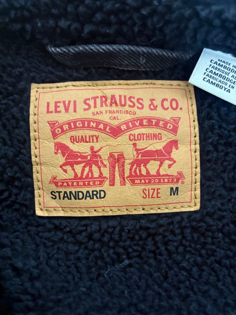 LEVI'S ブラックデニムボアジャケット M