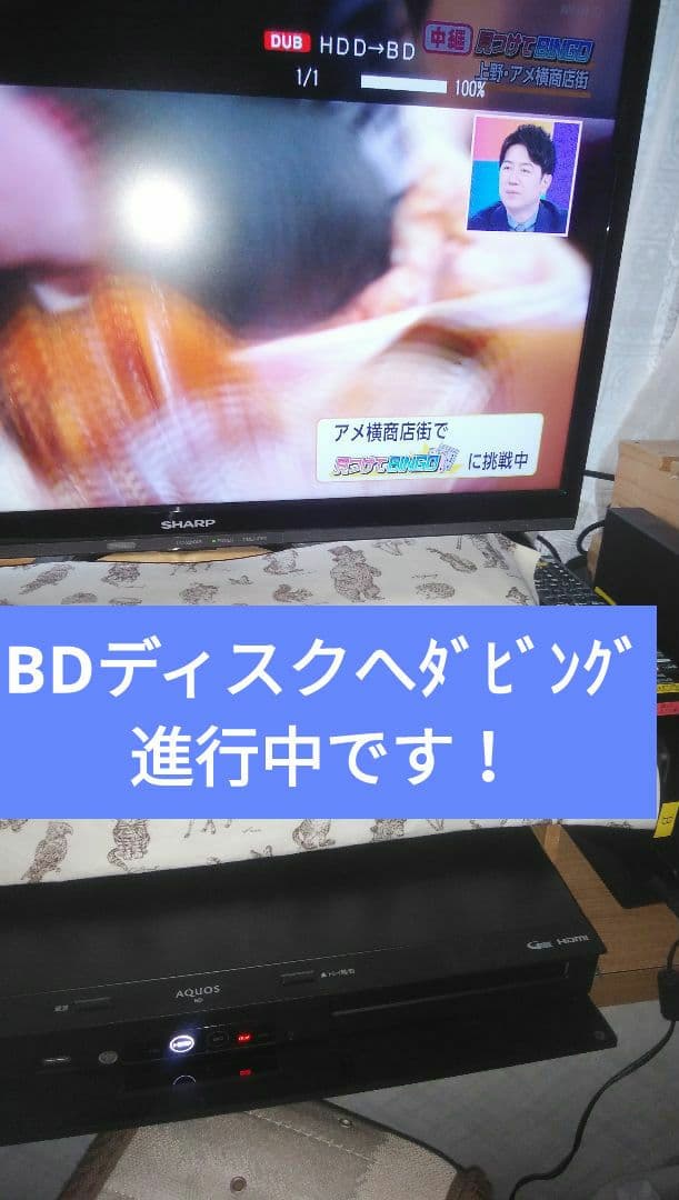 2022年モデルシャープ2B-C10DW1/二番組同録・4K再生可/実動/新リモ