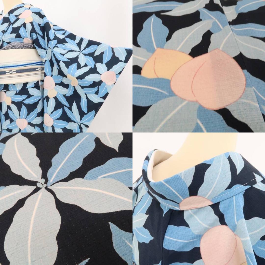 新品 セオアルファ 桃 洗える夏着物 仕付け糸付 トール 小紋 浴衣 3846