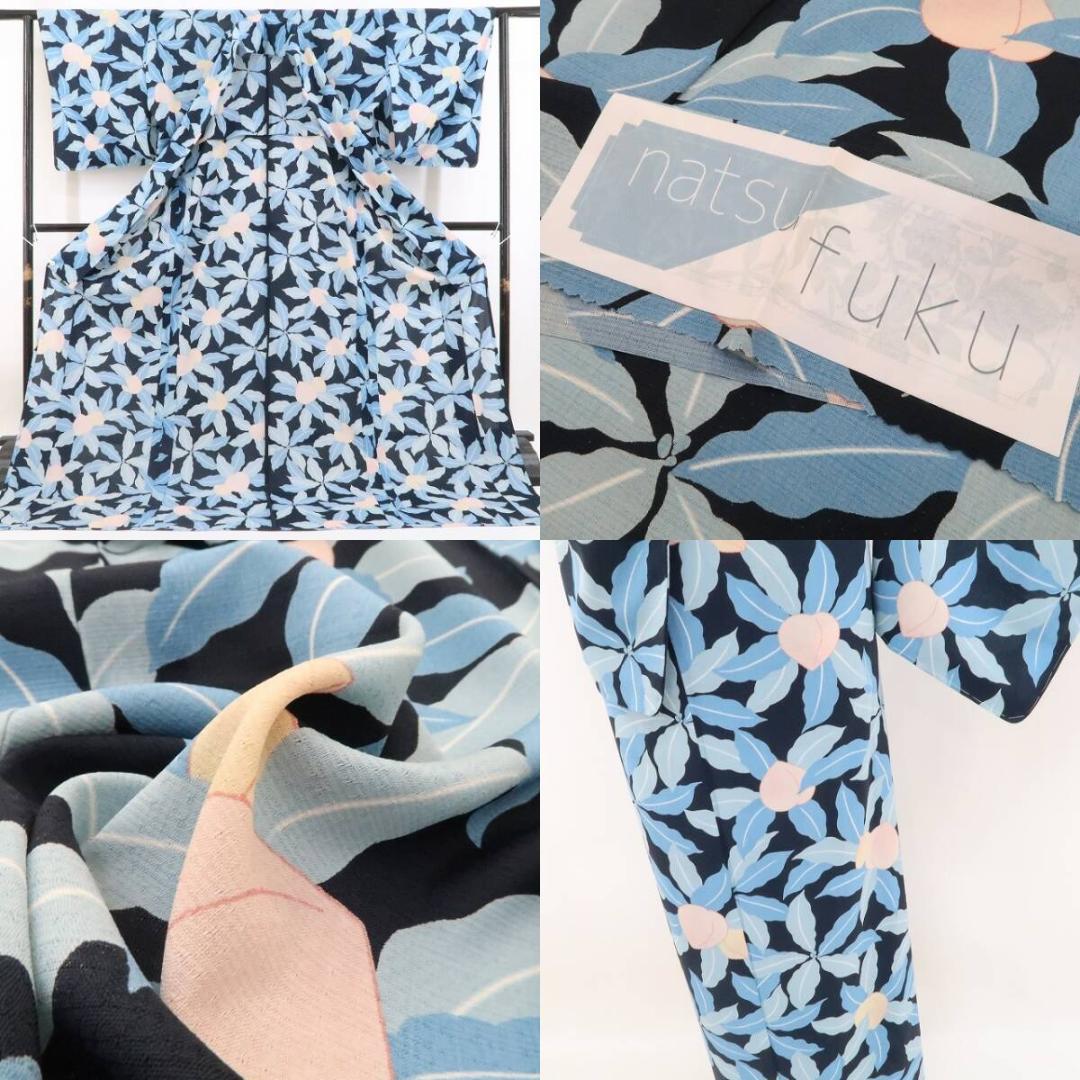 新品 セオアルファ 桃 洗える夏着物 仕付け糸付 トール 小紋 浴衣 3846