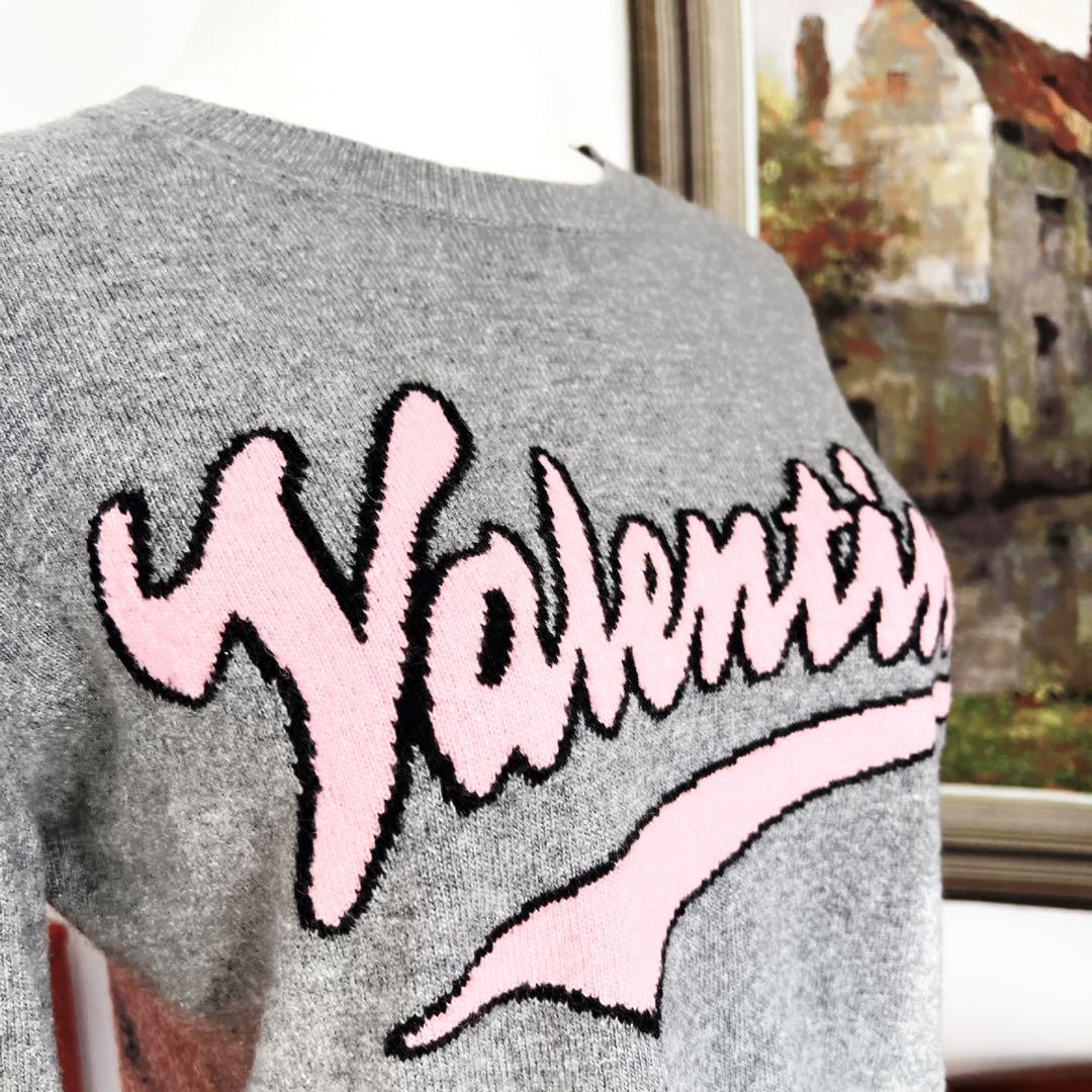 美品VALENTINO ヴァレンティノ ロゴ　インターシャ カシミヤ　セーター