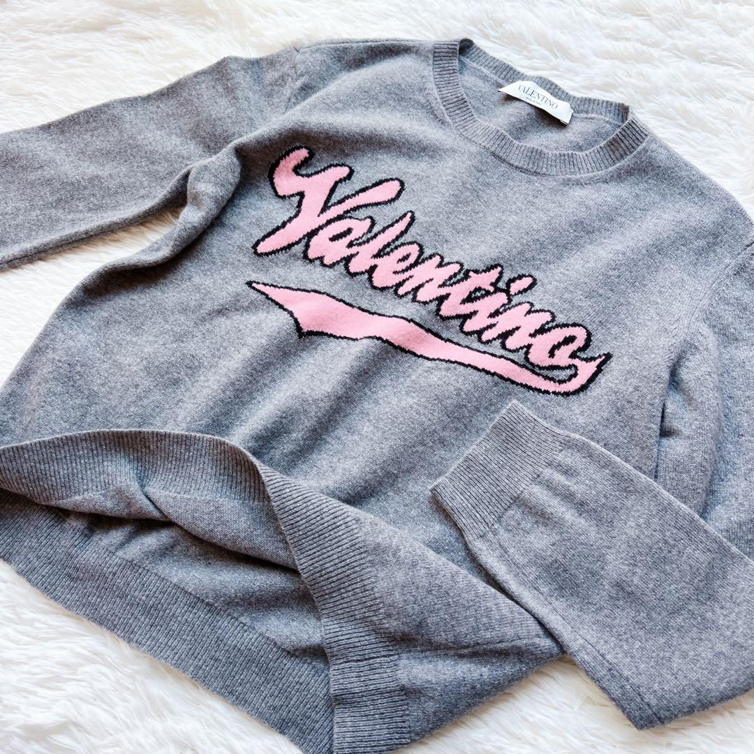 美品VALENTINO ヴァレンティノ ロゴ　インターシャ カシミヤ　セーター