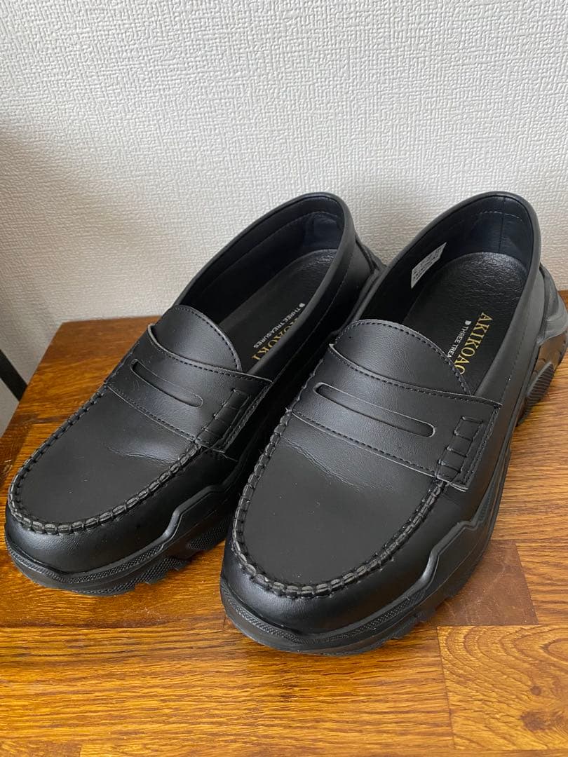 AKIKOAOKI ブラック ローファー 厚底