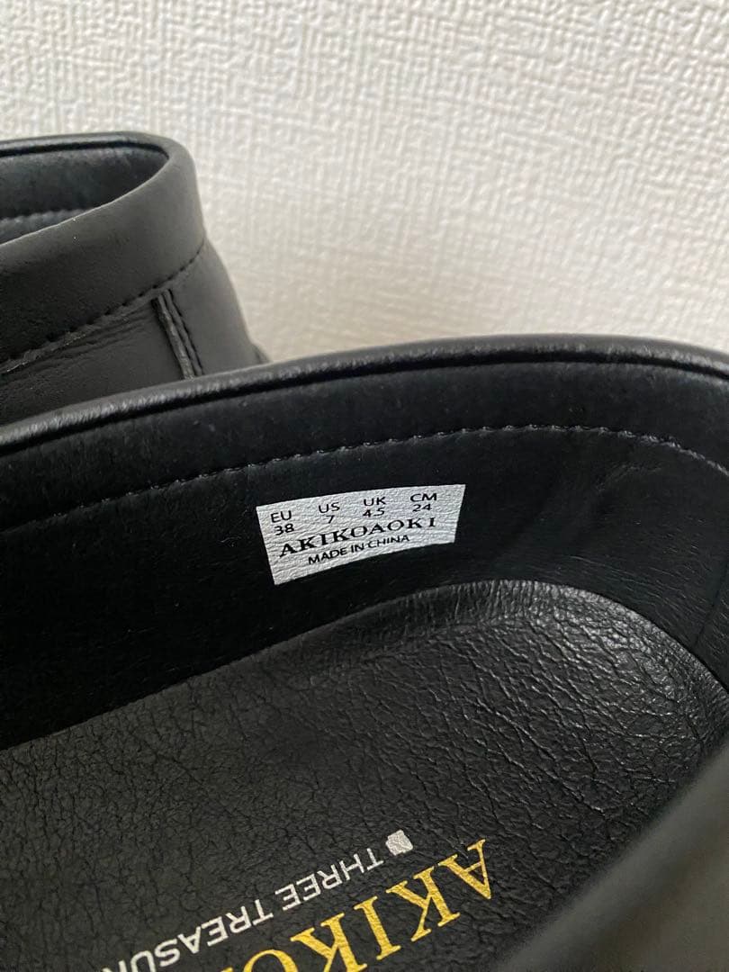 AKIKOAOKI ブラック ローファー 厚底
