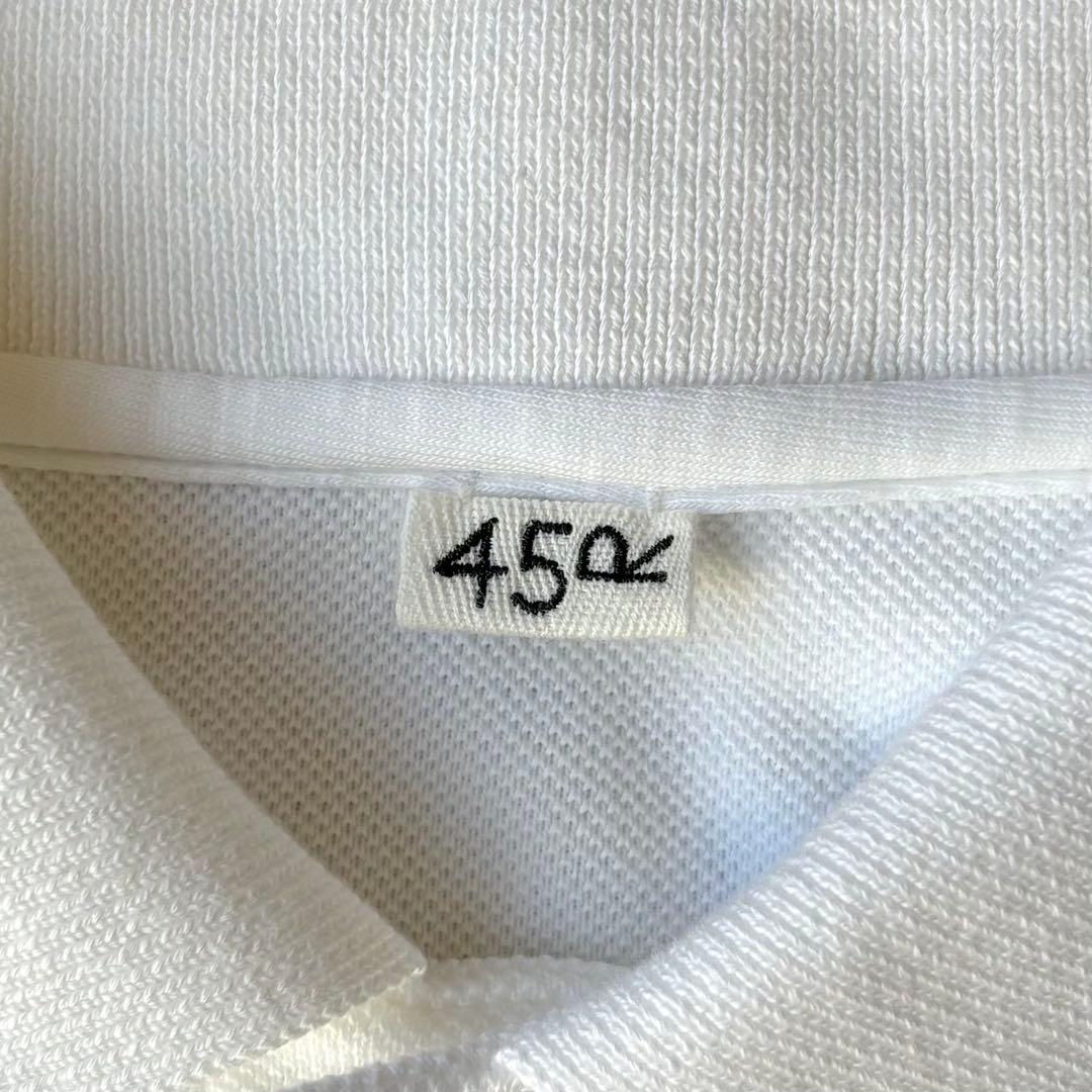 タグ付き✨45R スーピマカノコの33色四角ポロ　R刺繍　パールホワイト　2