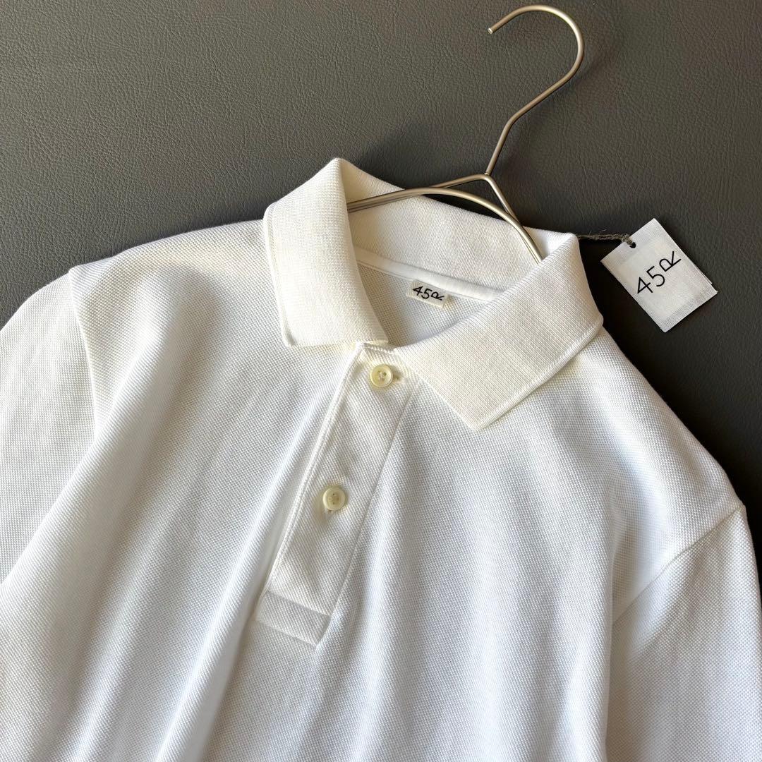 タグ付き✨45R スーピマカノコの33色四角ポロ　R刺繍　パールホワイト　2