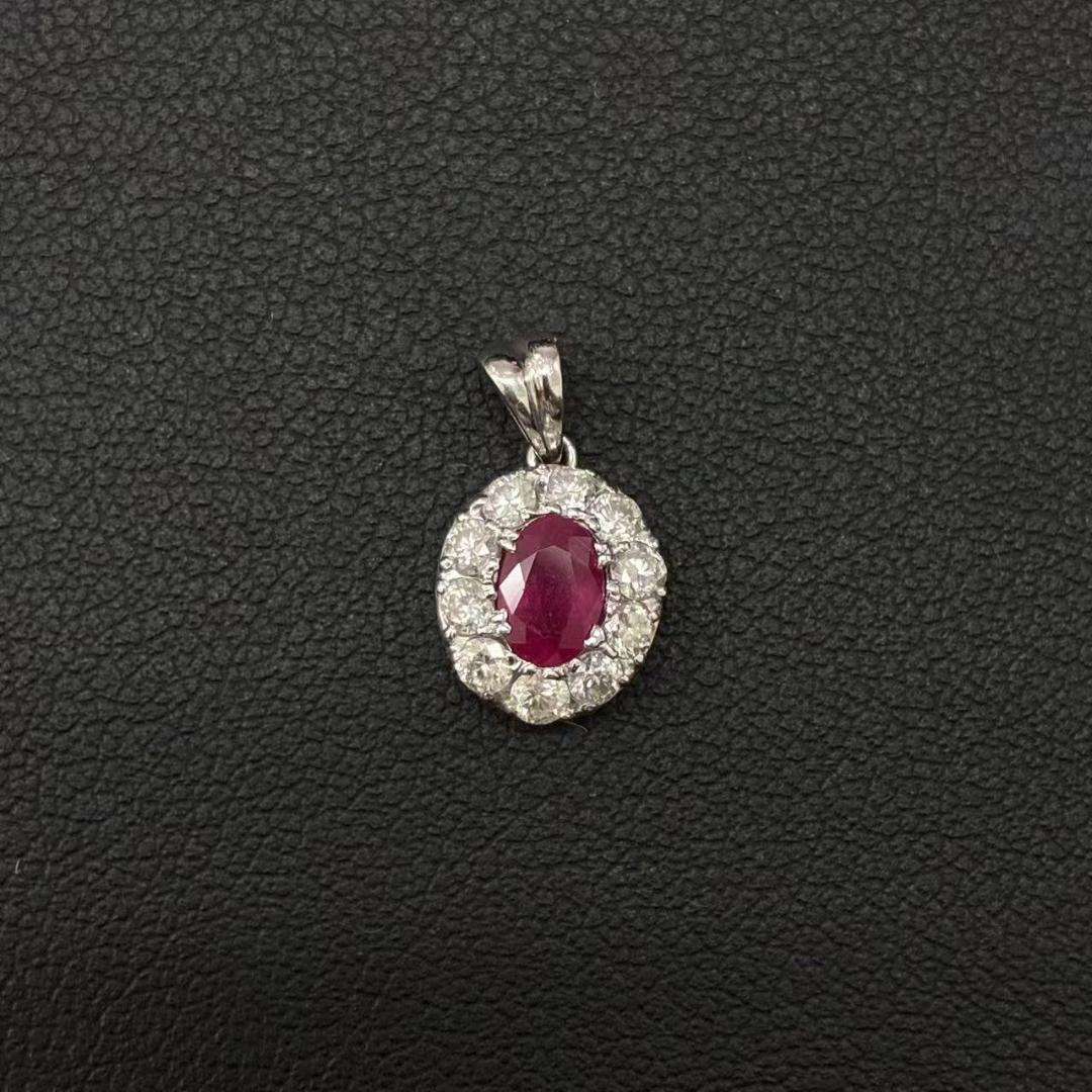 Pt900 ルビー＆ダイヤモンド ペンダント