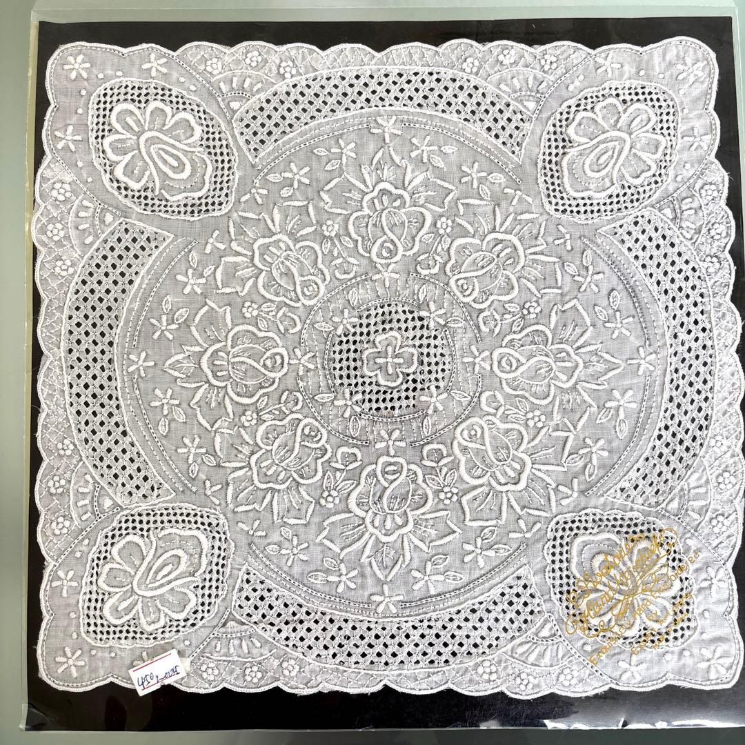 汕頭 スワトウ刺繍ハンカチ（30×30cm） ３枚セット新品未開封