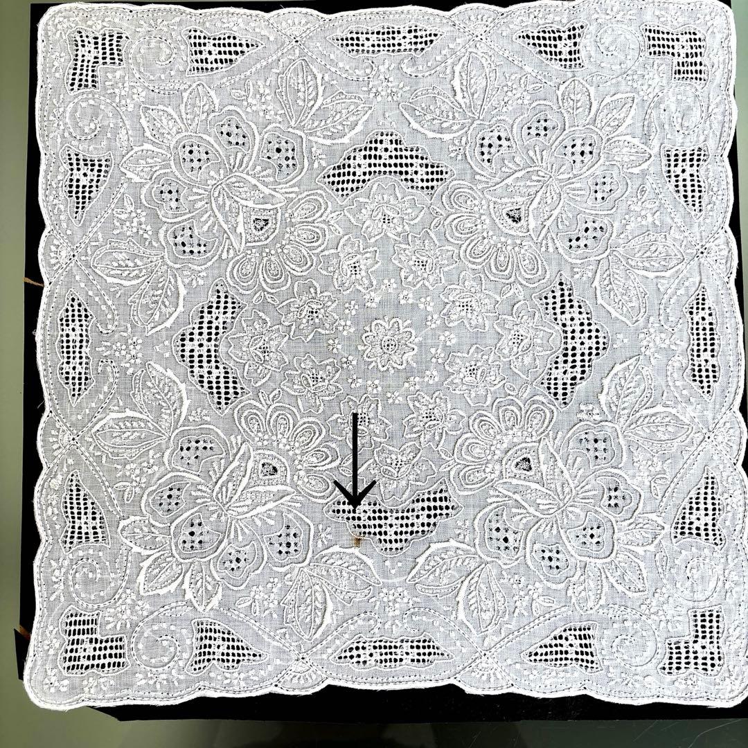汕頭 スワトウ刺繍ハンカチ（30×30cm） ３枚セット新品未開封